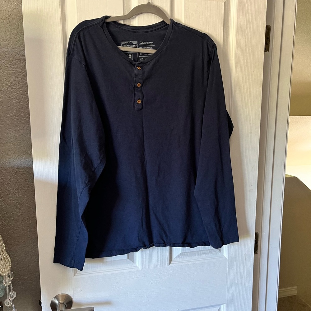 Men's Navy Blue Henley Shirt by Patagonia